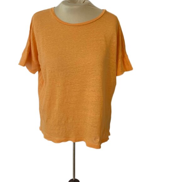 J. Jill 100% Linen Apricot Tee – Relaxed Fit - Picture 2 of 13